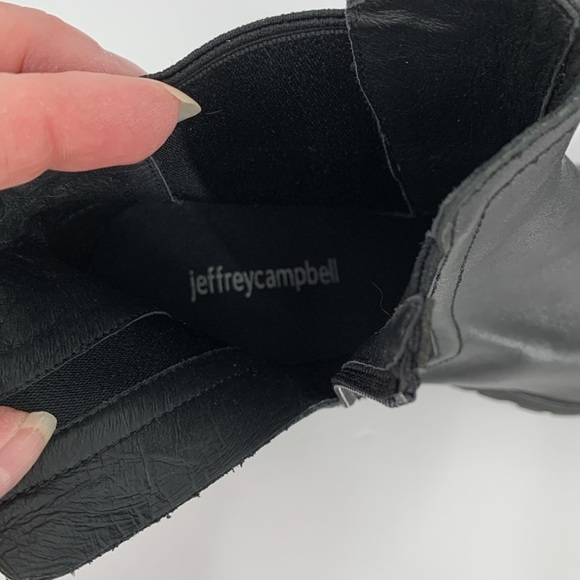 Jeffrey Campbell Escob Cheslea boot black leather lug chunky platform sole 10 - Picture 6 of 6